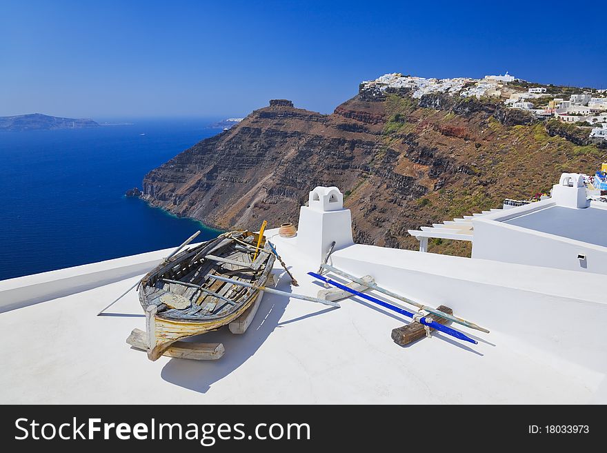 Santorini View (Firostefani, Greece) - vacation background. Santorini View (Firostefani, Greece) - vacation background