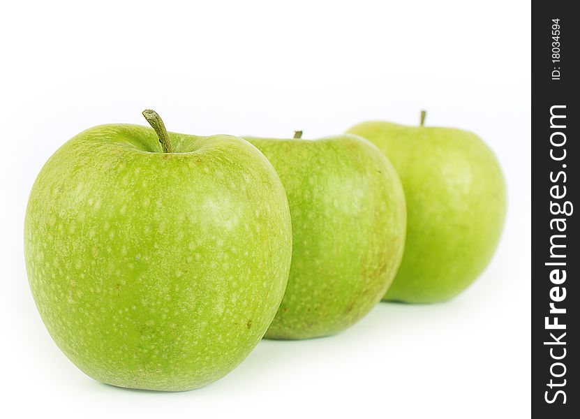 Fresh green apple on white background. Fresh green apple on white background