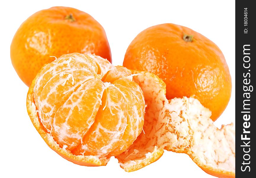 Tangerine Peel on a white background. Tangerine Peel on a white background.