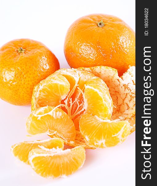 Tangerine Peel on a white background. Tangerine Peel on a white background.