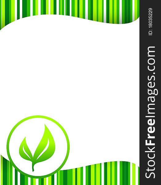 Ecology Card with leaf symbol. Ecology Card with leaf symbol