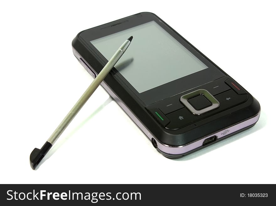 Mobile phone pda isolated on the white background