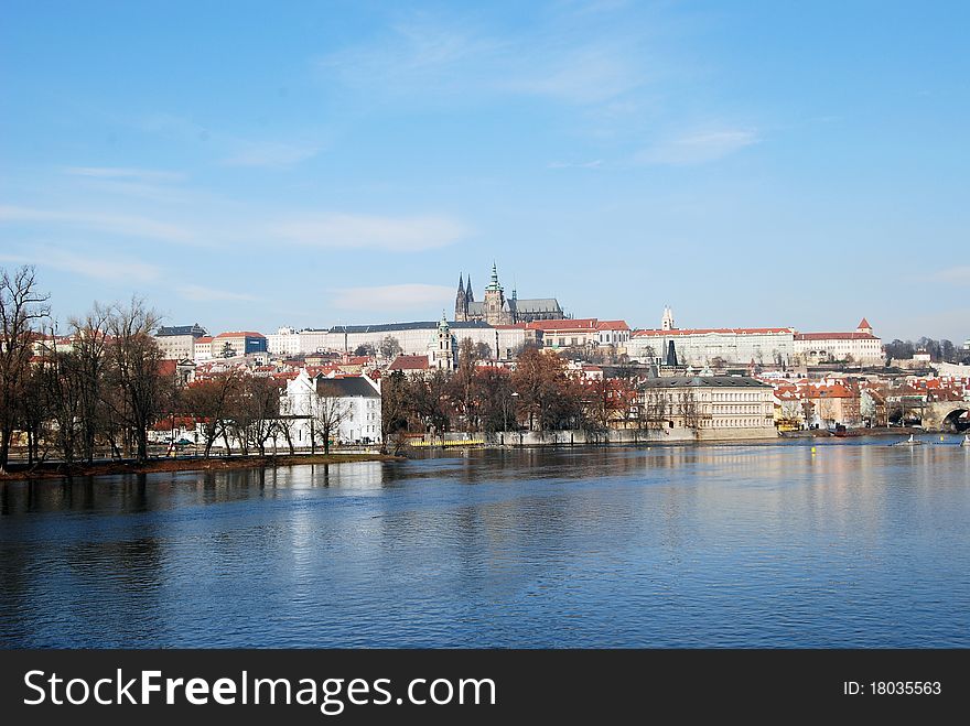 Prague, Vltava River And Castle