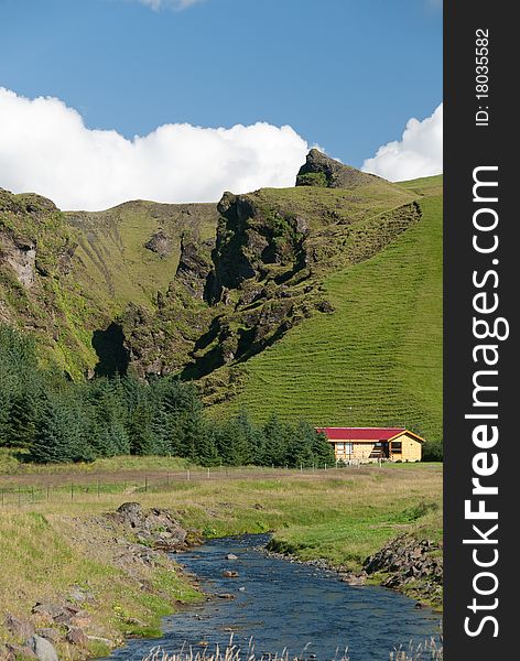 Landscape with mountain and river in Iceland. Landscape with mountain and river in Iceland