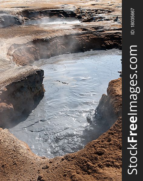 Boiling mud pools in Iceland. Boiling mud pools in Iceland