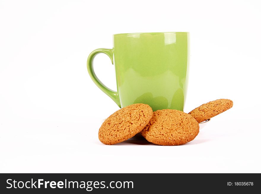 Cups for tea on a white background