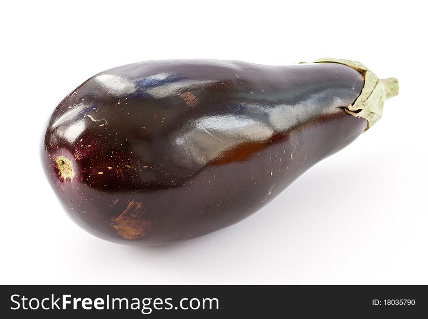 Large ripe eggplant isolated on white background