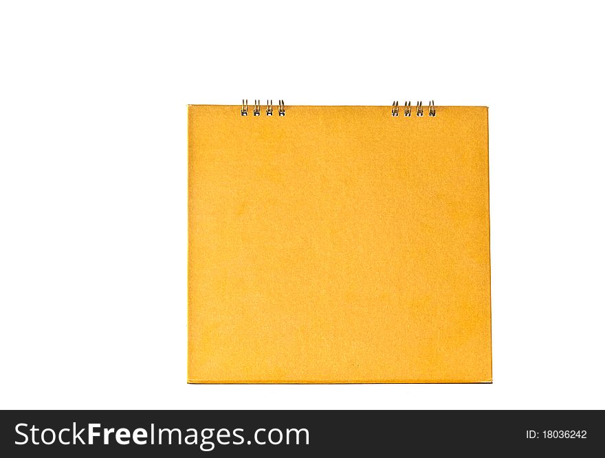 Brown blank calendar isolated on white background