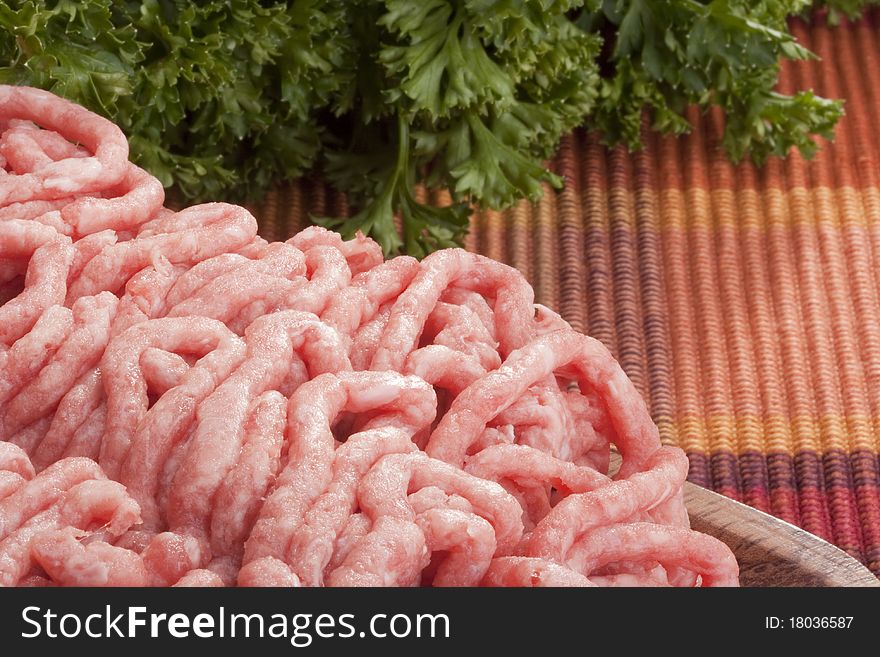 Freshly ground meat for cooking meat delicacies. Freshly ground meat for cooking meat delicacies.