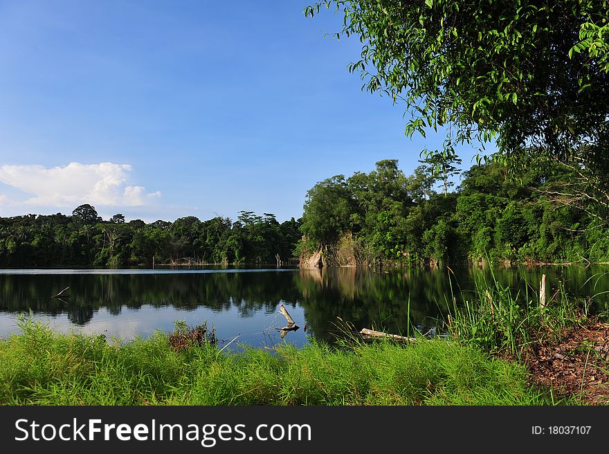 Beautiful quarry on a tropical island