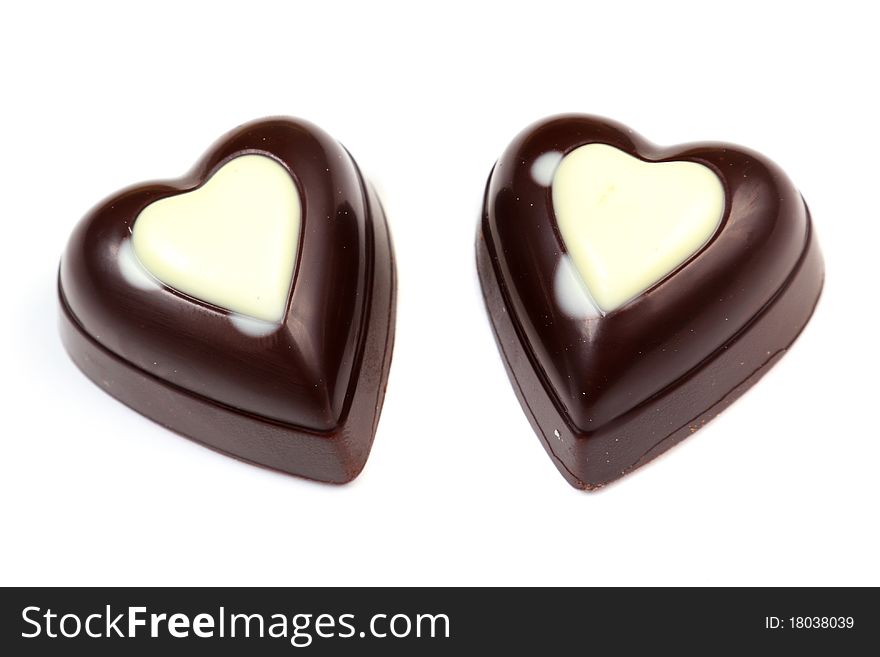Two Chocolates In Form Of Heart