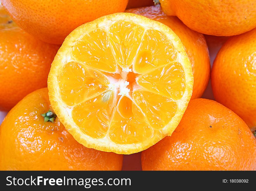 Mandarins isolated on white background