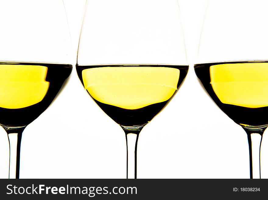 Three glasses of white wine