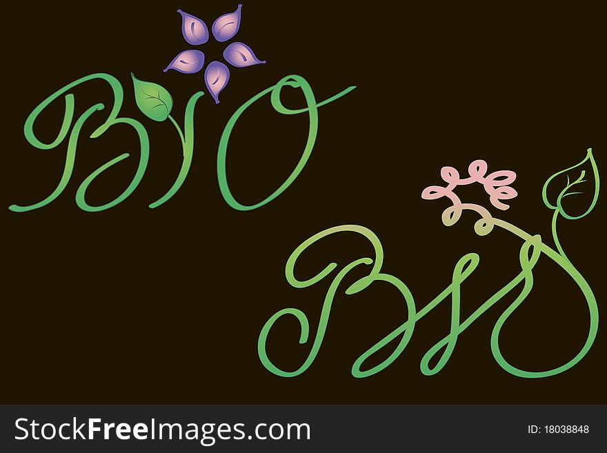 Hand written creative floral bio design. Hand written creative floral bio design