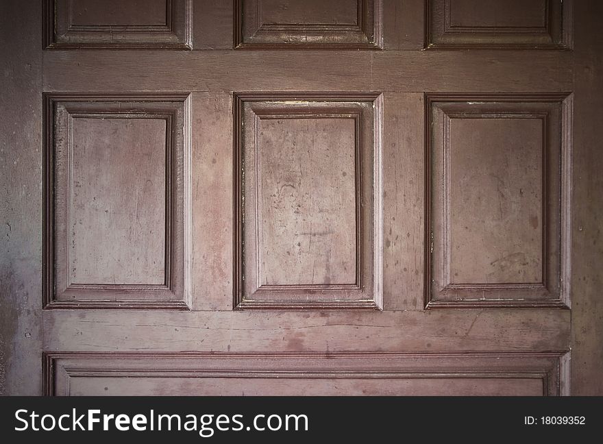 Texture of vintage wooden brown door. Texture of vintage wooden brown door