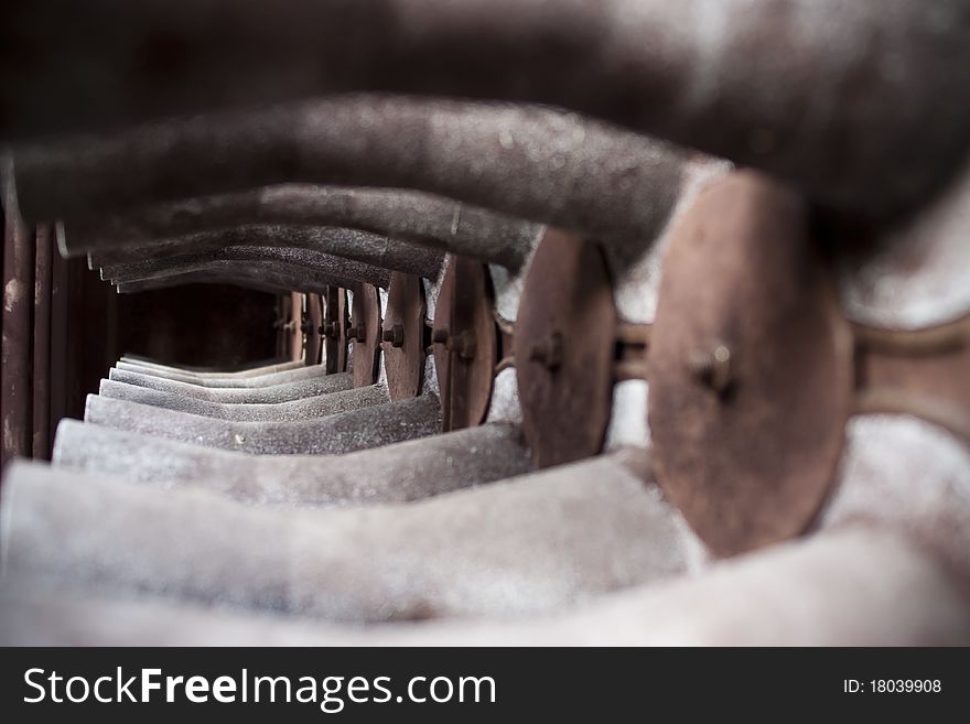 Old industrial tubes - close-up, Lodz, Poland