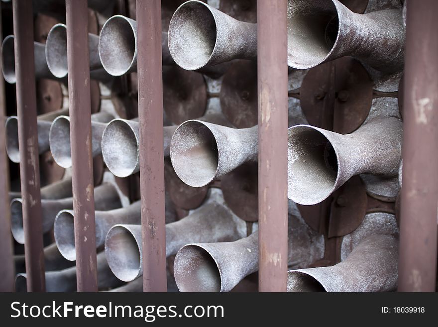 Old industrial tubes - close-up, Lodz, Poland