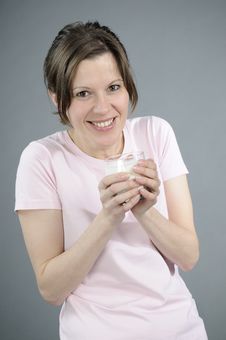 Woman Drinking Milk Stock Image Woman Drinking Milk Stock Image