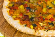Big Texas Pizza With Salami,Ham,Fungus Royalty Free Stock Image