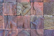 Brick Wall Decorate In Temple Royalty Free Stock Photography Brick Wall Decorate In Temple Royalty Free Stock Photography