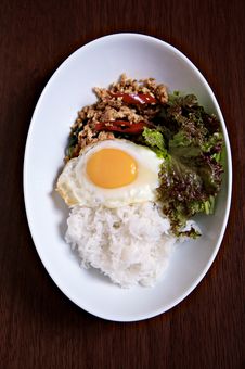 Stir Fried Spicy Chicken Thai Herb Stock Photo Stir Fried Spicy Chicken Thai Herb Stock Photo