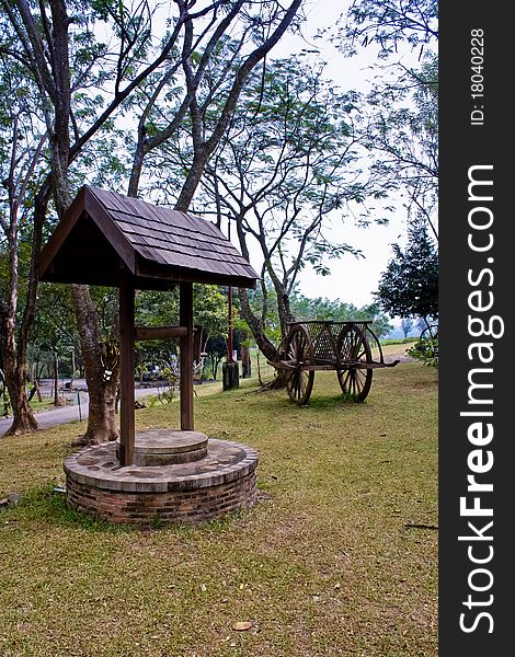 The Well and Cart in Wang Nam Kheo, Korat, Thailand