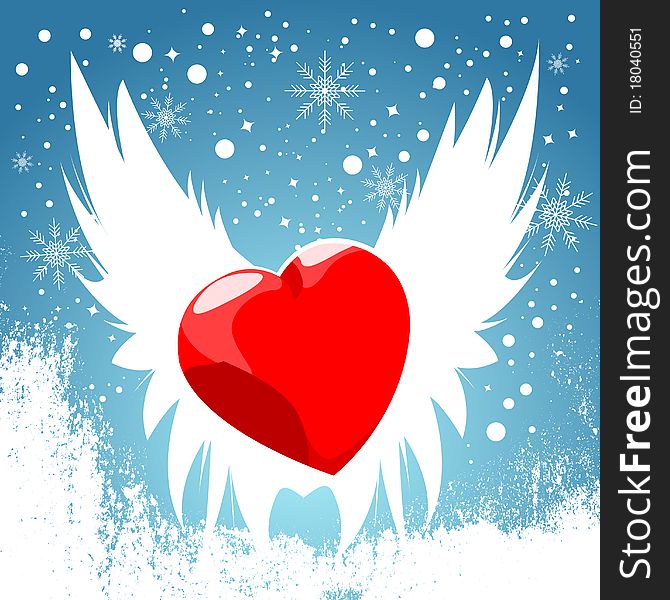 Abstract heart wing vector background