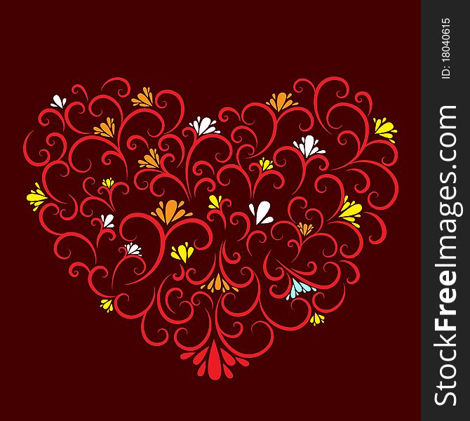 Abstract decorative heart illustration vector