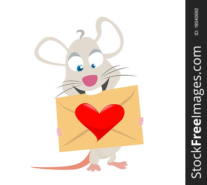 Abstract mouse with love symbol vector