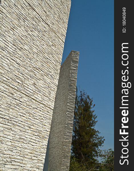 The stone brick modern wall. The stone brick modern wall.