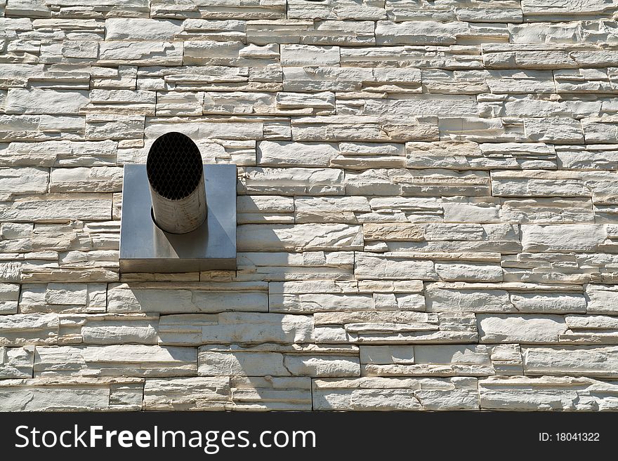 The stone brick modern wall and exhaust. The stone brick modern wall and exhaust.