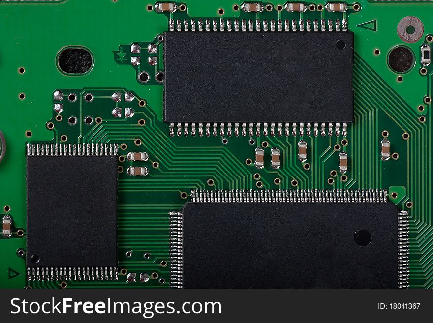 Macro view of electronic circuit board