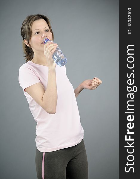 instructor drinking water