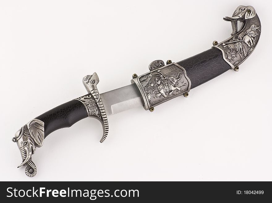 Dagger with scabbard and elephant. Dagger with scabbard and elephant