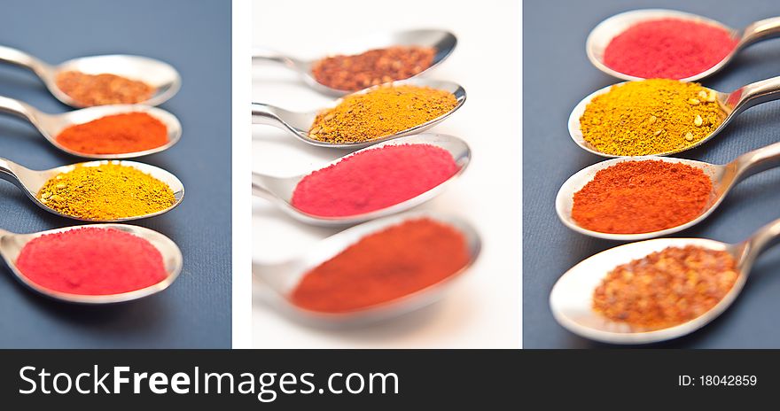 Four Spices collection presented in teaspoons