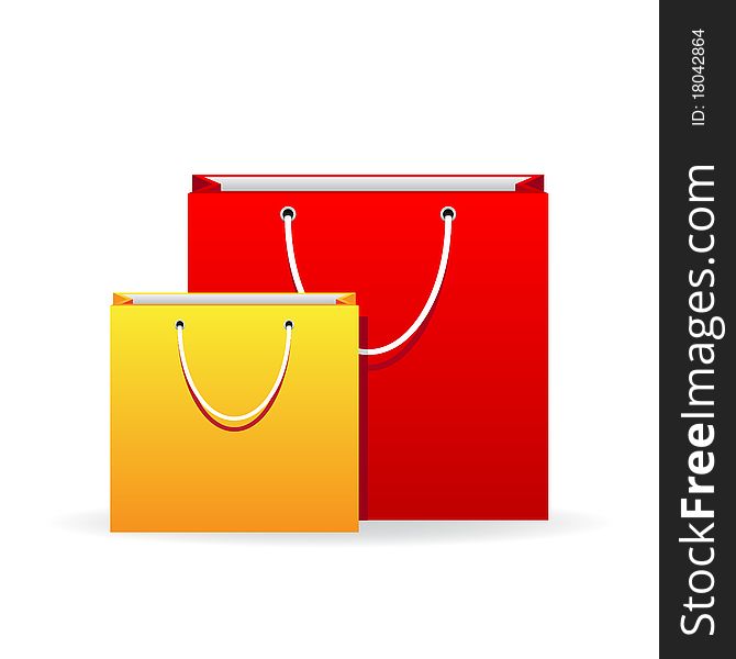 Shopping bags isolated on white background. Vector illustration