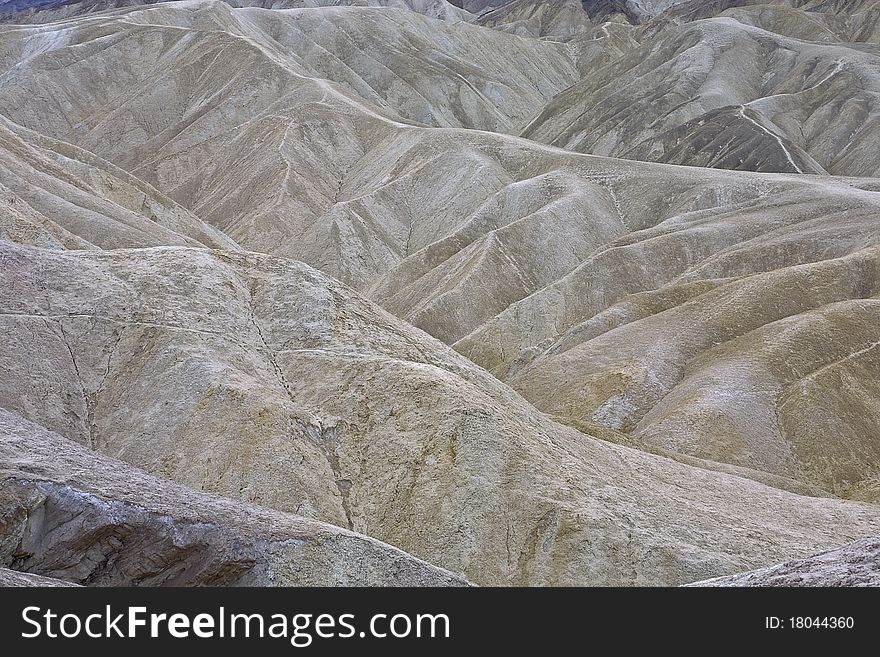 Medium view of erroded hilly landscape with no vegitation in Death Valley, CA. Medium view of erroded hilly landscape with no vegitation in Death Valley, CA