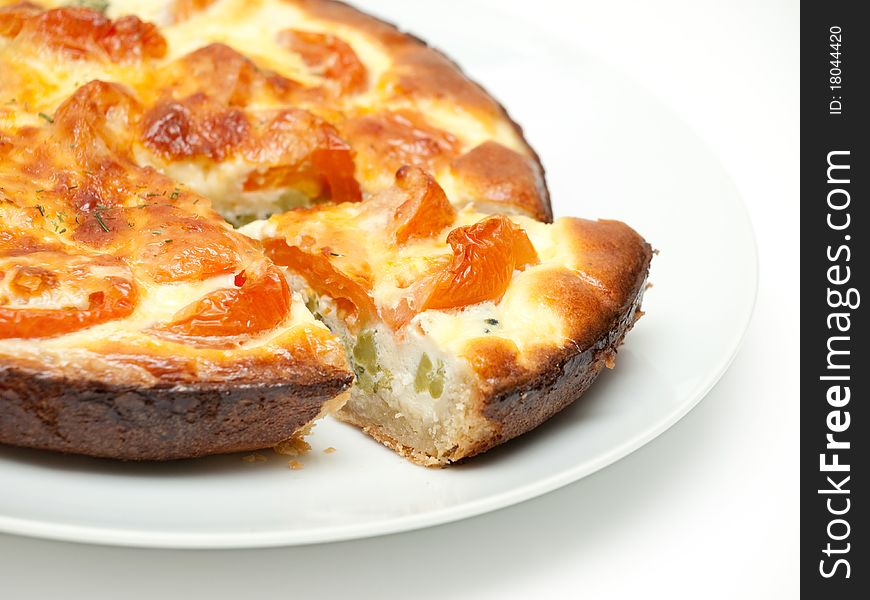 Sliced English Quiche On A Plate