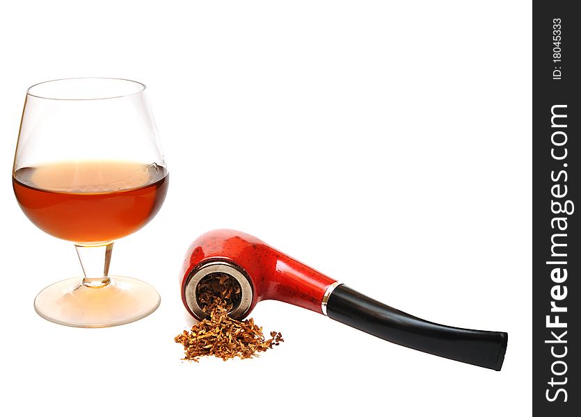Pipe and cognac glass