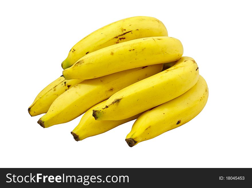 Bunch of bananas isolated on white background