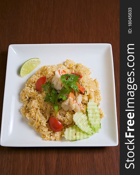 Thai style shrimp fried-rice. Thai style shrimp fried-rice
