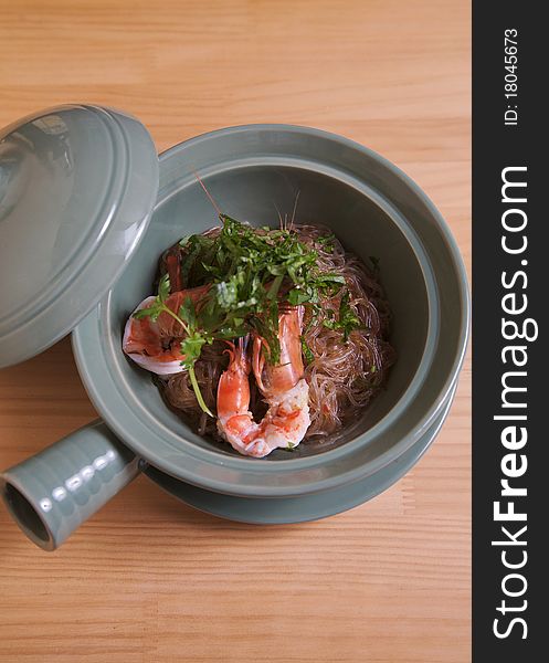 Steamed Prawn and Vermicelli with Thai Herbs. Steamed Prawn and Vermicelli with Thai Herbs