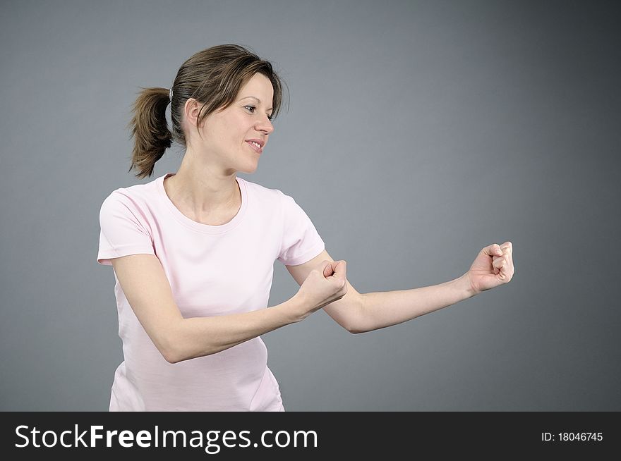 Woman Practicing Boxing