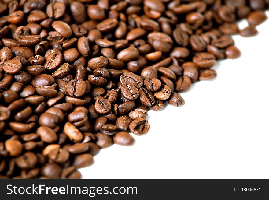 Roasted Coffee beans, isolated on white