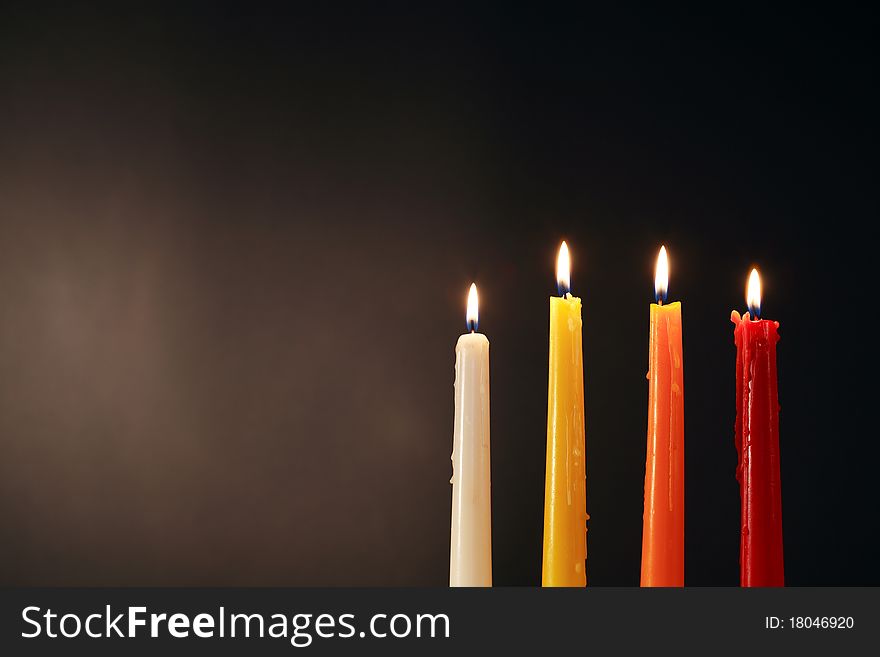 Lighting Candles On Dark