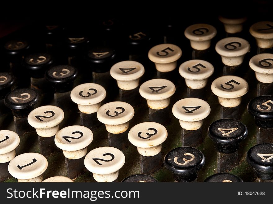 An old adding machine keys