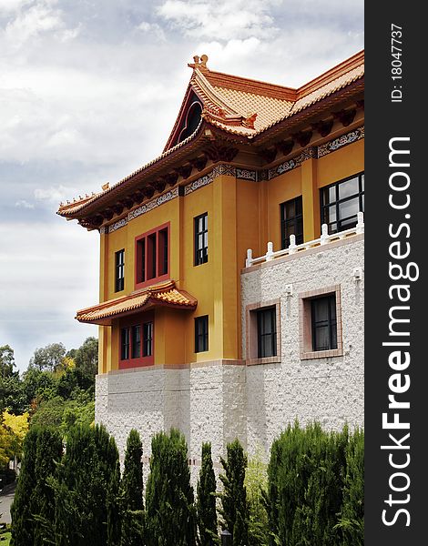 Traditional Chinese House In A Park During Summer