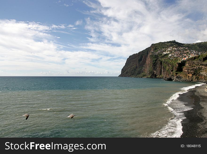 View on cliffs of Madeira island, Portugal