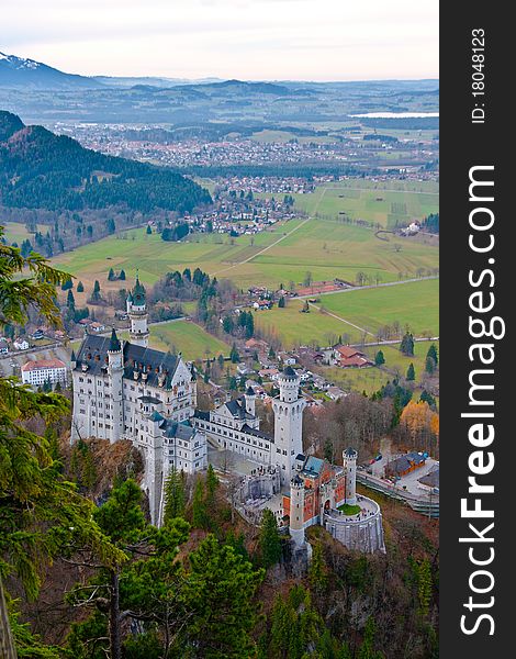 Bavarian castle Neuschwanstein in autumn