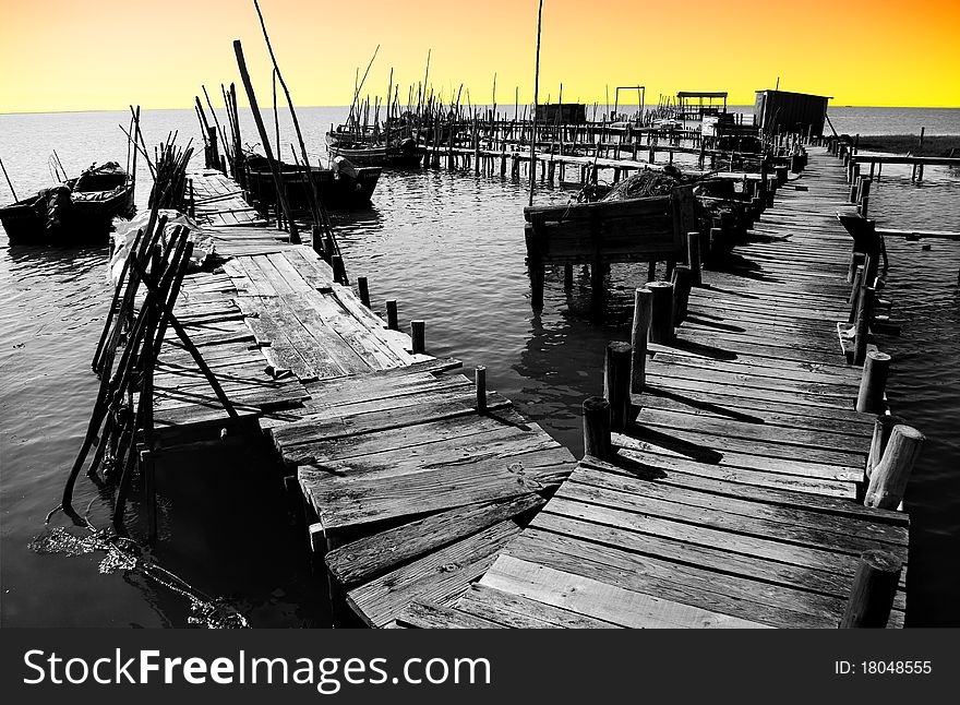 An old fishing port in Portugal. An old fishing port in Portugal